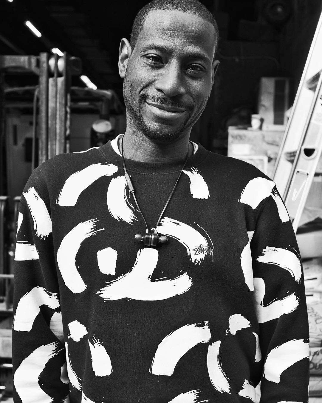TJ was working in SOHO and he let me take a picture. I loved his bold graphic sweater. How is your day going: Well I